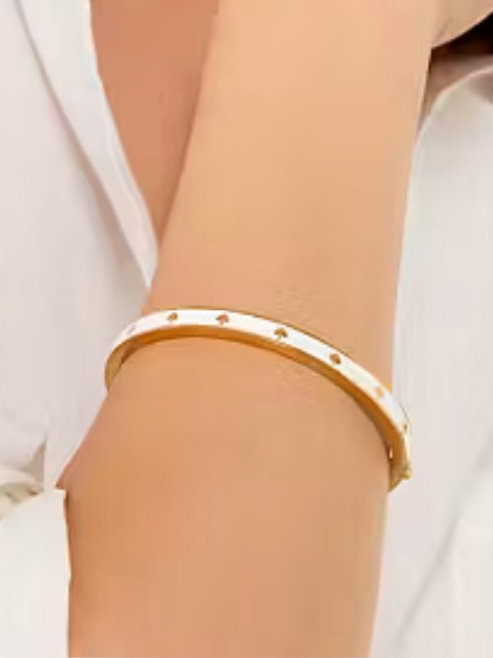 kate spade Ivory Enamel Bracelet with Gold Spades
